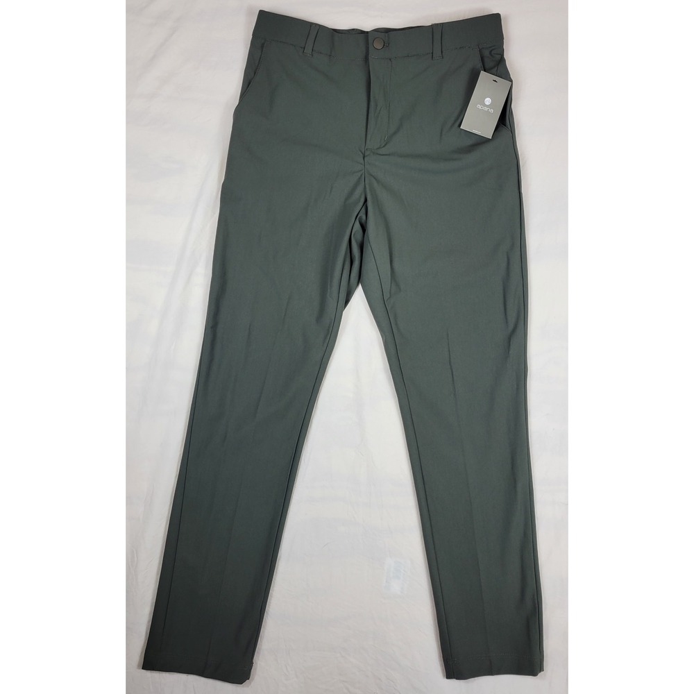 Apana Mens Standard Fit Performance Pants 32x30 Beluga Gray Stretch MA4483 NWT